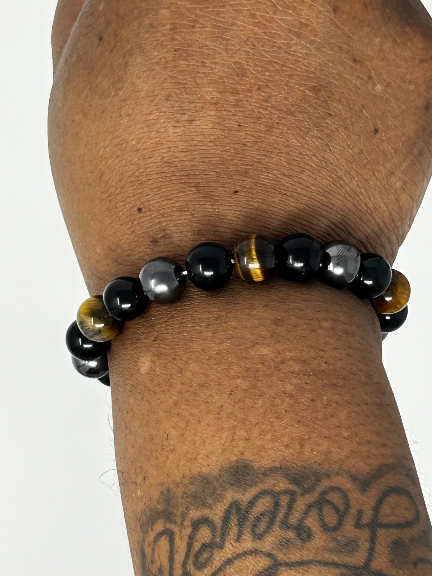 Obsidian, Hematite & Tiger’s Eye Bracelet