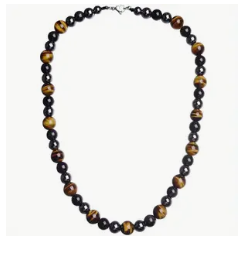 Trinity Strength: Tiger's Eye Hematite Obsidian Necklace