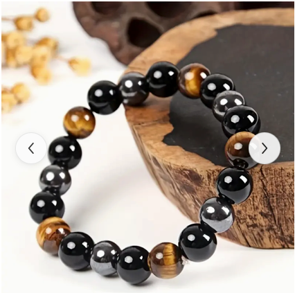 Obsidian, Hematite & Tiger’s Eye Bracelet