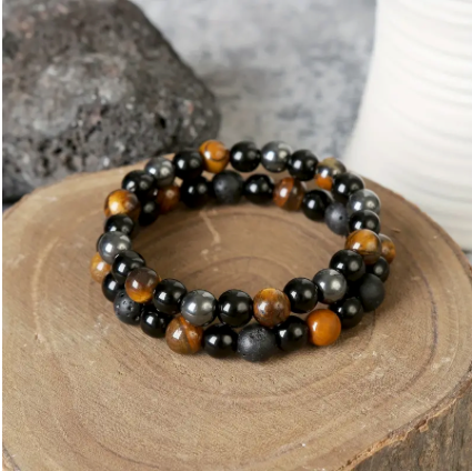 Obsidian, Hematite & Tiger’s Eye Bracelet