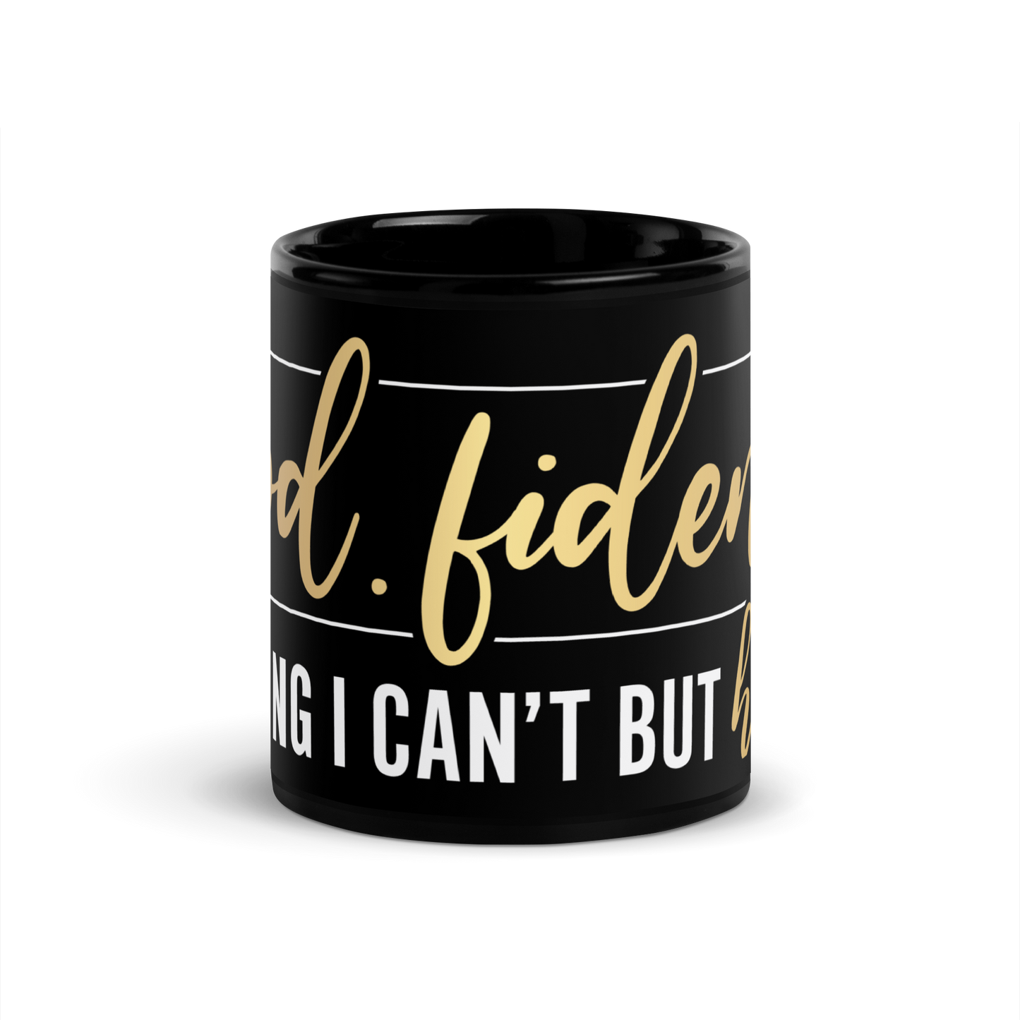 GOD.FIDENCE Black Glossy Mug