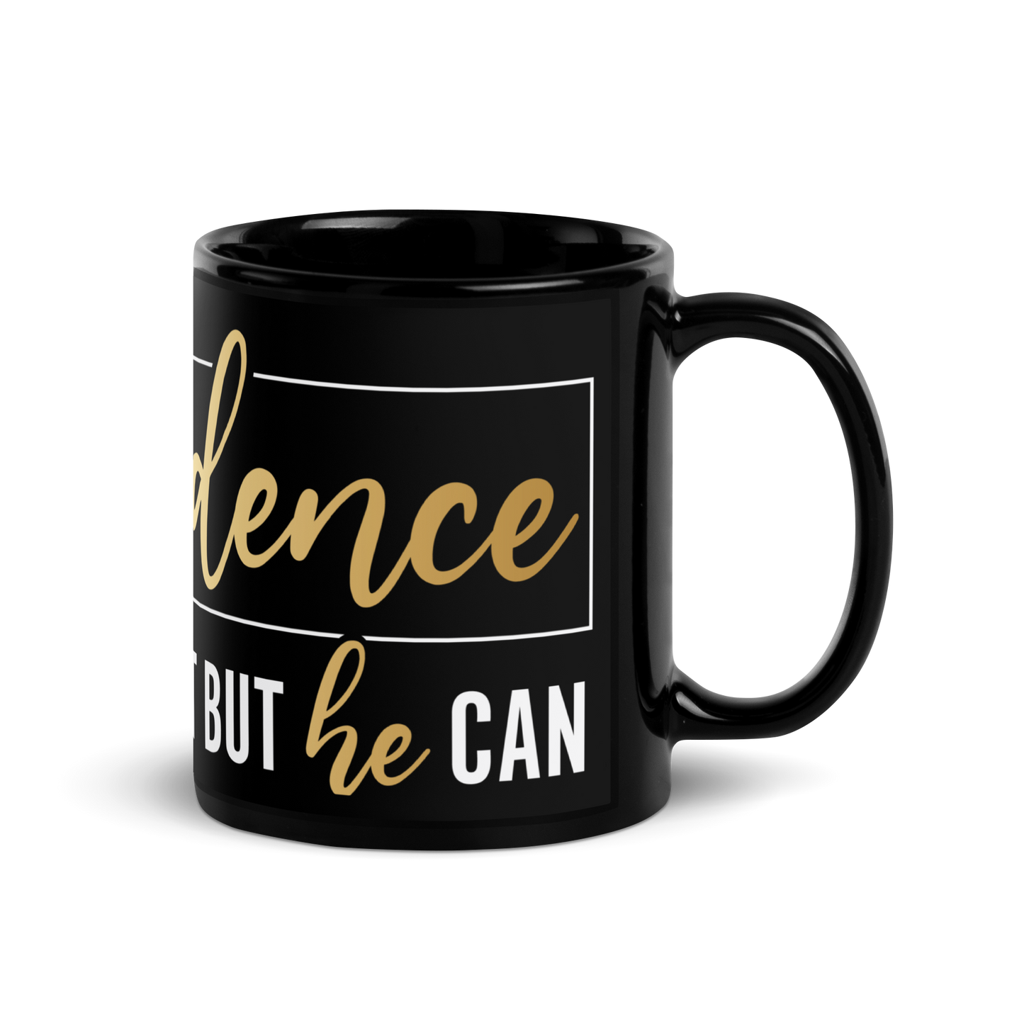 GOD.FIDENCE Black Glossy Mug