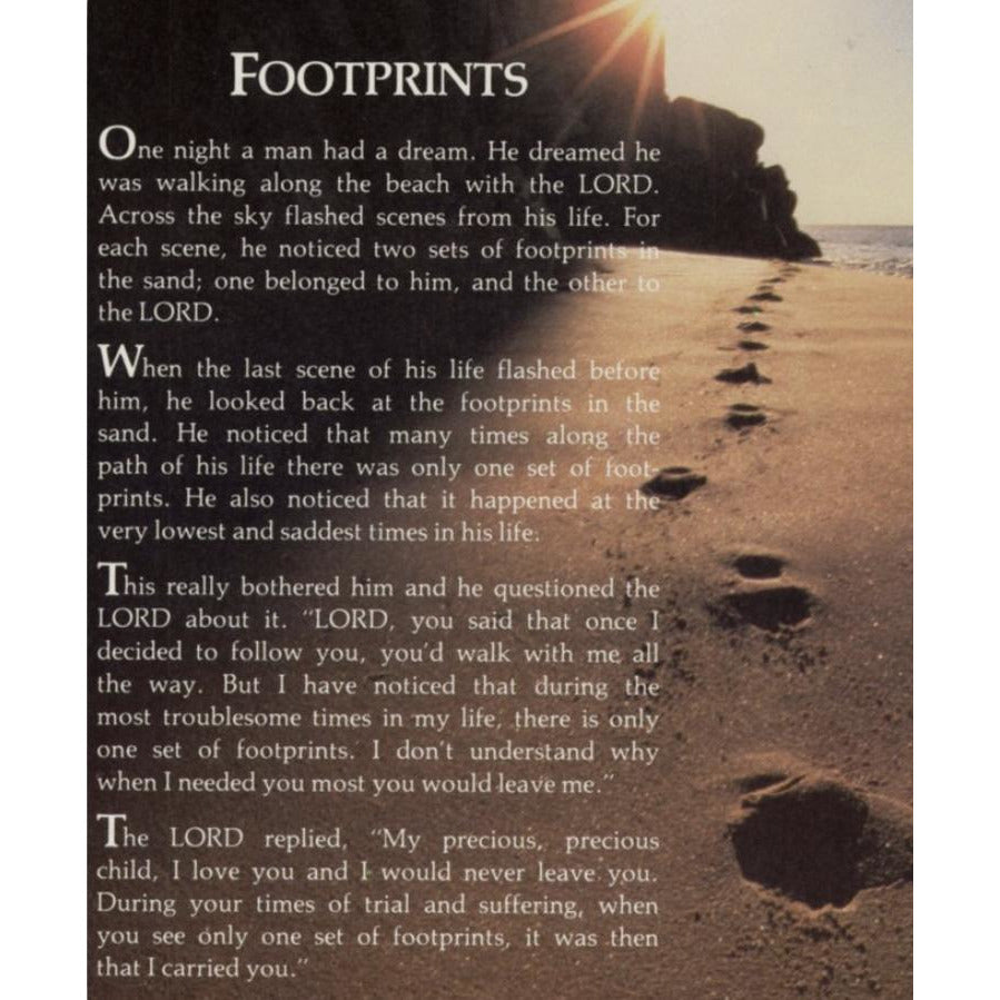 Footprints Motivational Poem Printed Canvas Board