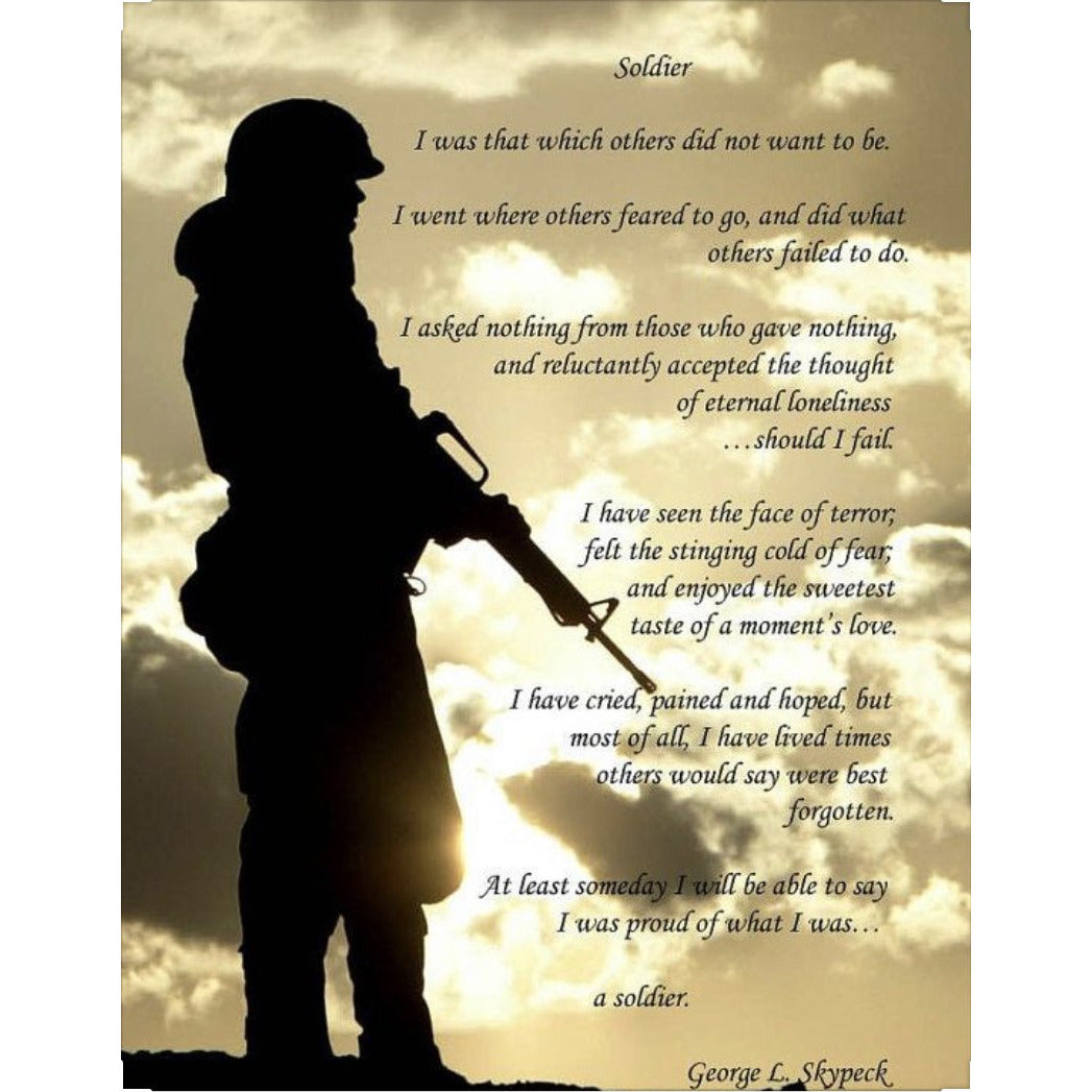 Soldier Poem Canvas Board by George L. Skypeck