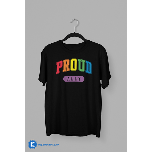 Proud Ally Varsity Unisex PRIDE T-Shirt