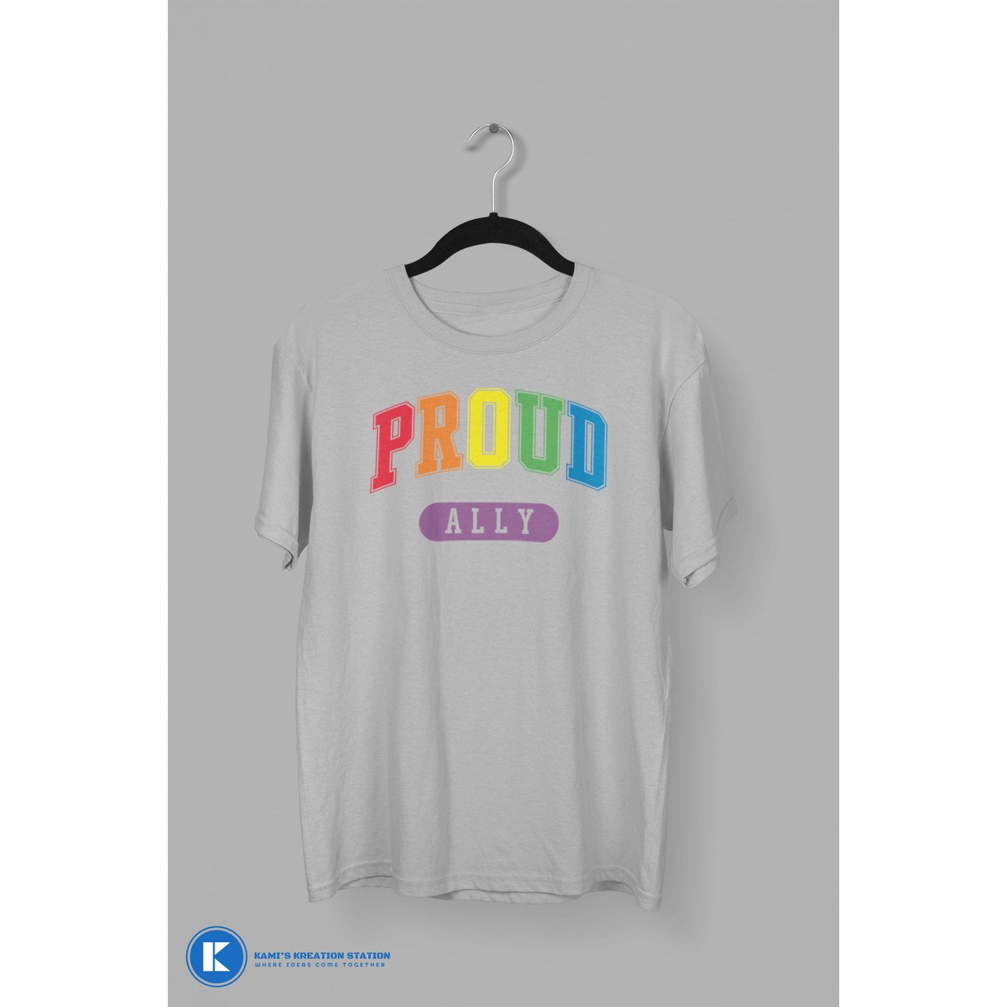 Proud Ally Varsity Unisex PRIDE T-Shirt