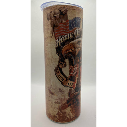 Freedom Is Never Free US Army Veteran Sublimated Tumbler