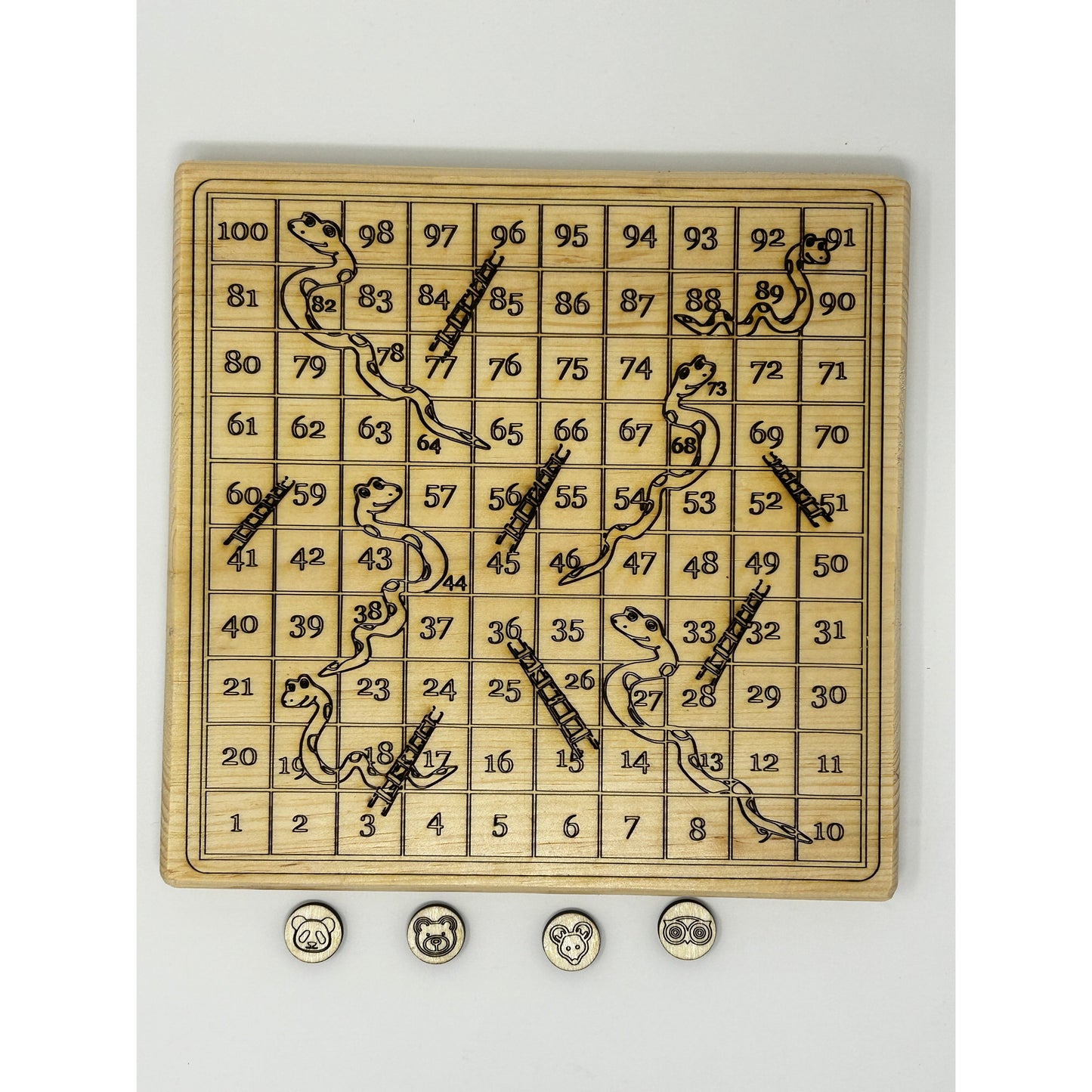 Snakes & Ladders Wood Board Game