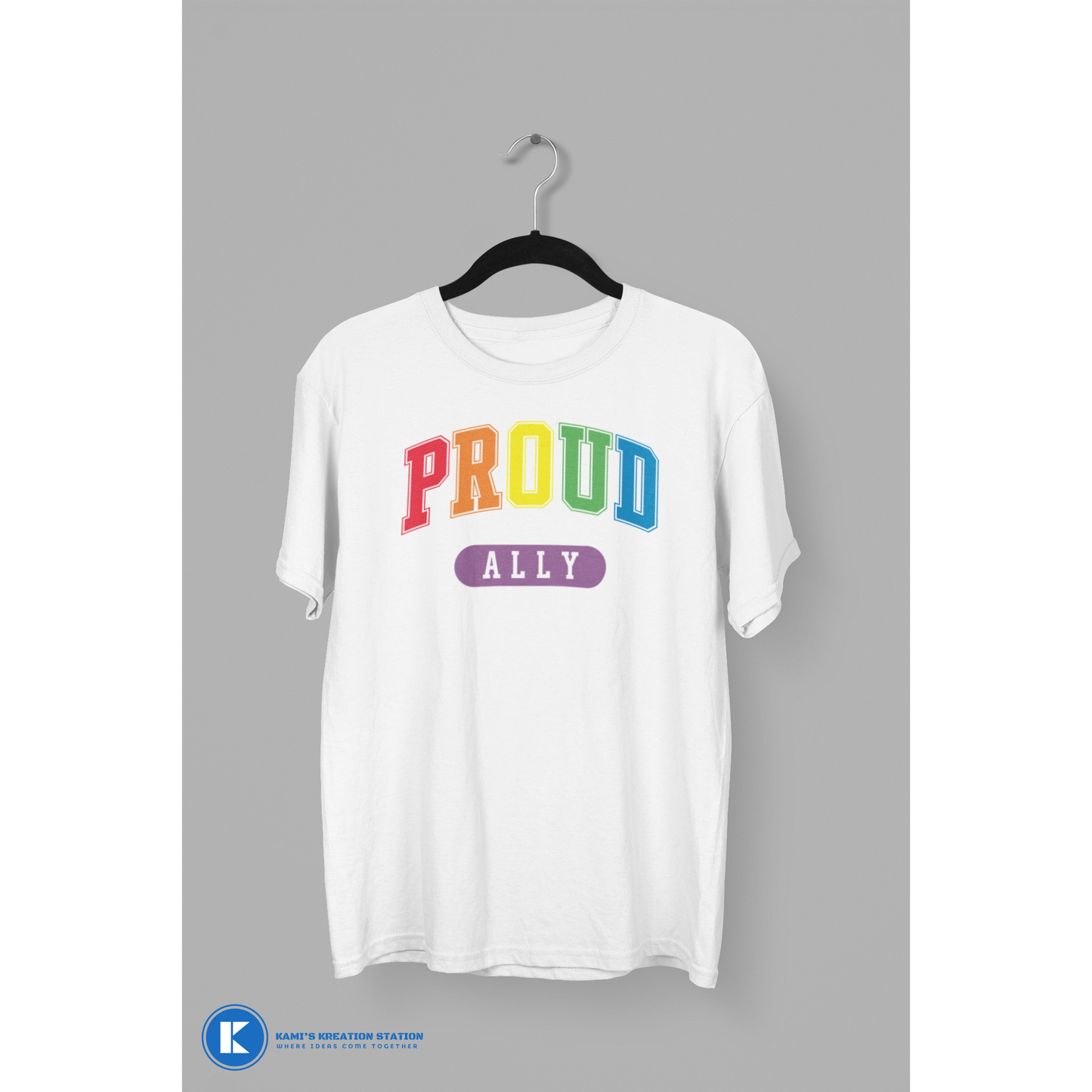 Proud Ally Varsity Unisex PRIDE T-Shirt